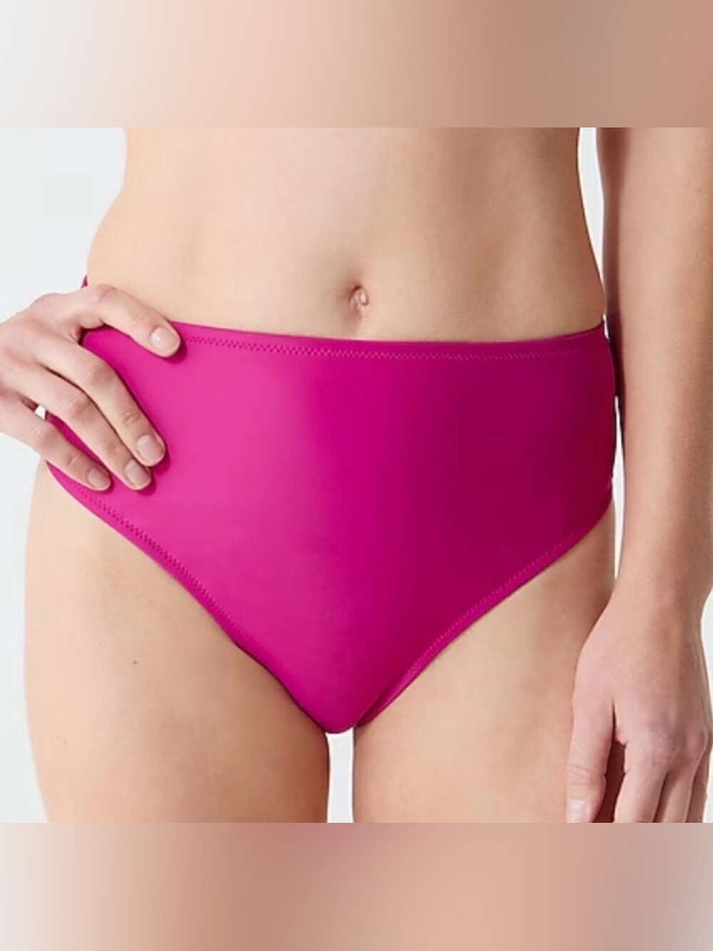 NWT J. Crew | Women’s Fuchsia Pink High Waist Full Coverage Swimsuit Bottom Sz M